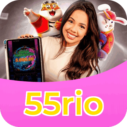 Interface do aplicativo 55rio mostrando jogos disponíveis no iOS e Android
